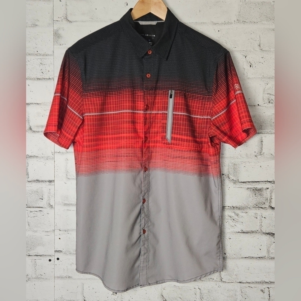 Point Zero PZ Motion Men’s Active Short Sleeve Button Shirt Medium